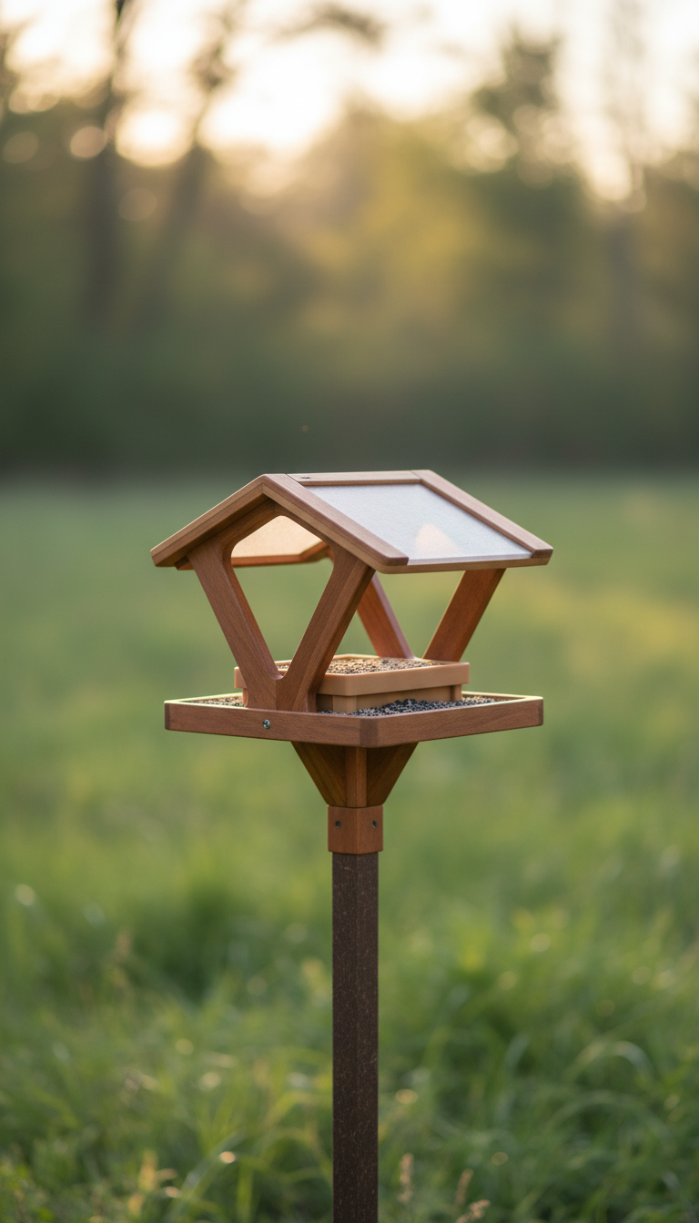 Premium Wooden Hanging Bird Feeder for Outdoor Garden