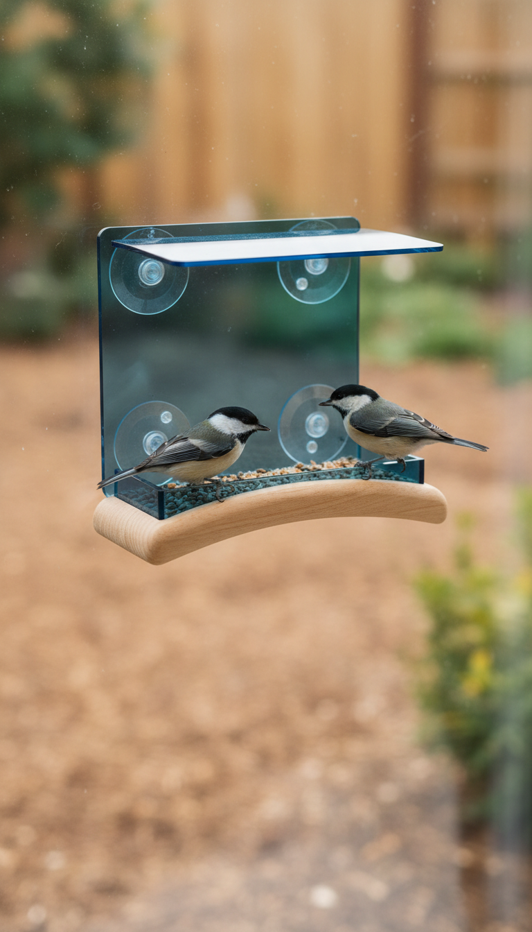 Premium Wooden Hanging Bird Feeder for Outdoor Garden